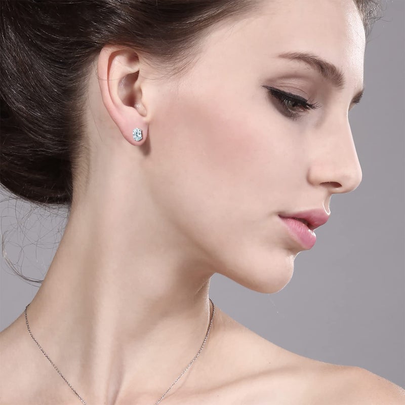 Gem Stone King 7X5MM Oval Gemstone Birthstone Stud Earrings For Women Men | 925 Sterling Silver | Fine Jewelry Gifts for Her Mom Women Wife - Image 2